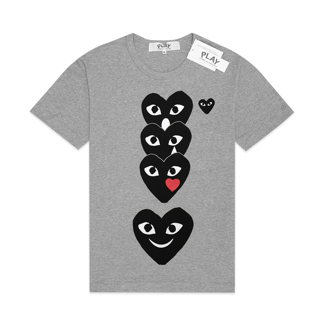 CDG Play Vertical Emoji Hearts T-Shirt
