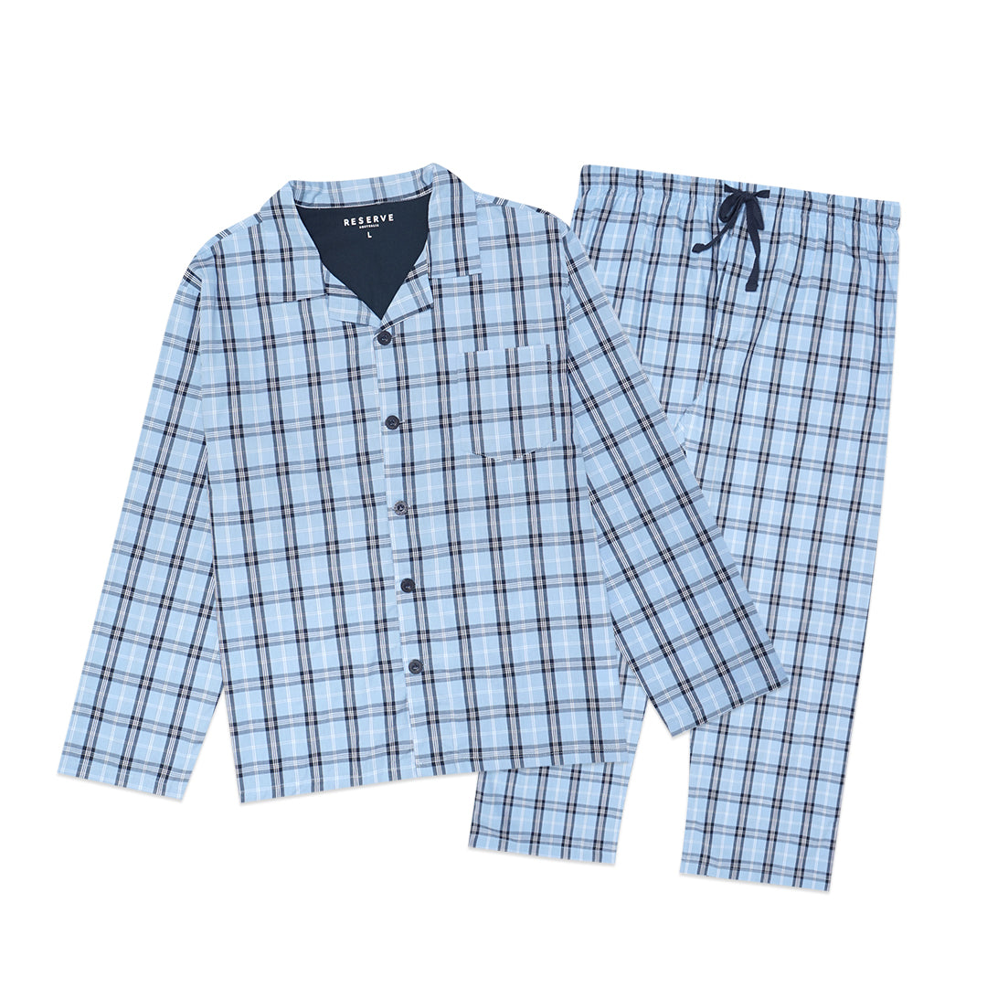 Reserve Checkered Poplin Long Sleeve Pyjama Set
