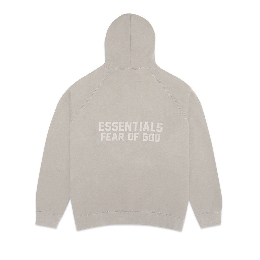 FOG Essentials Back Solid Velvet Text Zip-Up Hoodie