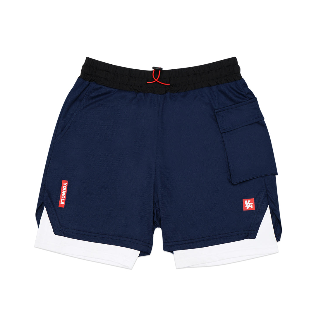 YOUNGLA Flap Pocket Liner Shorts