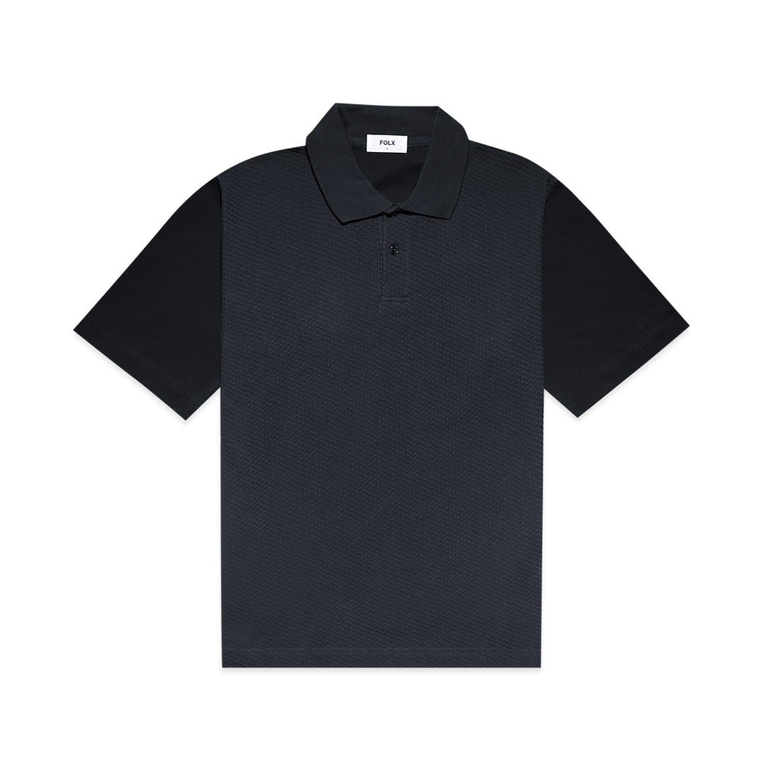 FOLX Diagonal Textured Polo Shirt