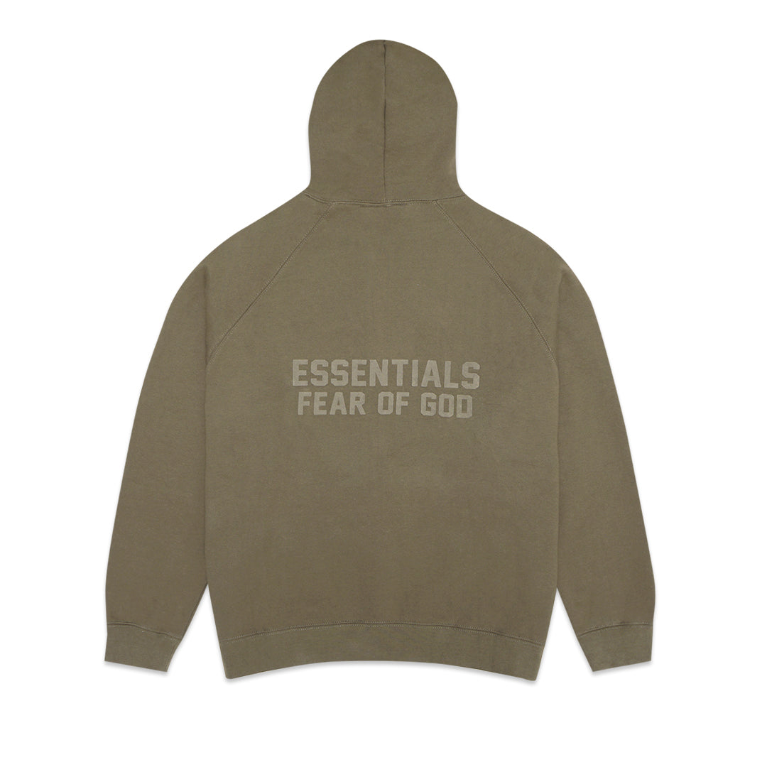 FOG Essentials Back Solid Velvet Text Zip-Up Hoodie