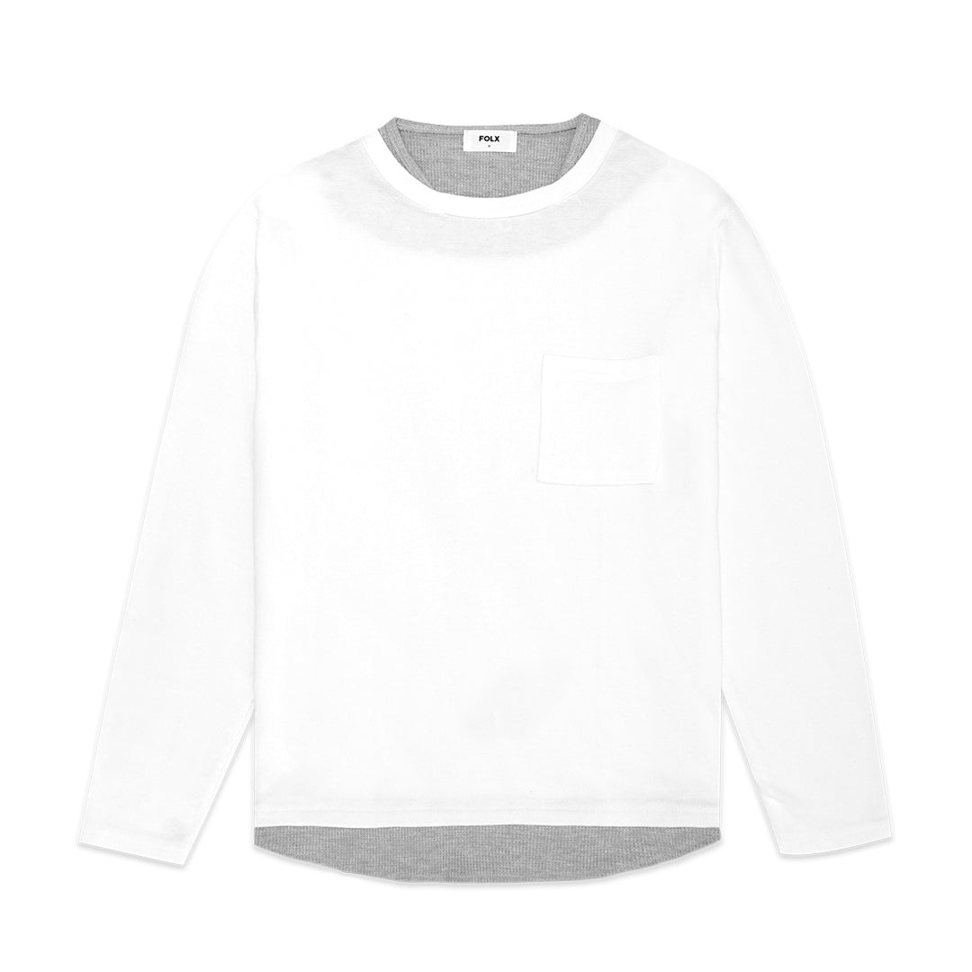 FOLX Faux Layered Pocket Long Sleeve T-Shirt