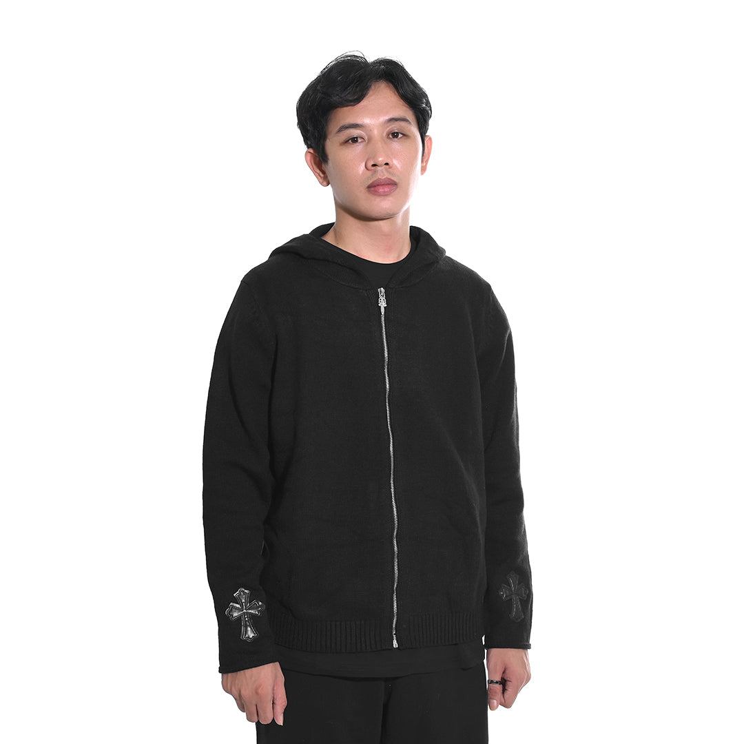 CHR Arm Cross Patch Knitted Hoodie