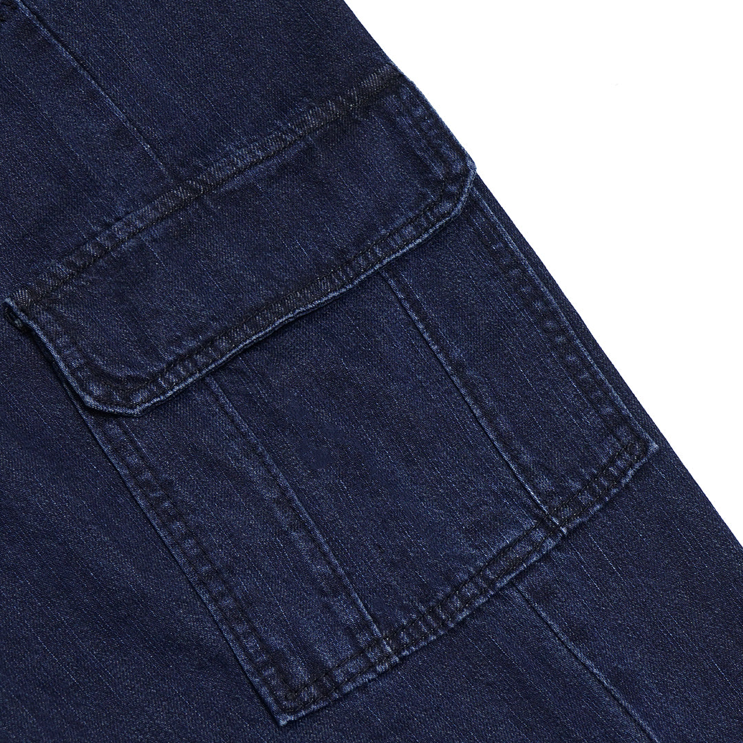 M7B Bottom Logo Denim Cargo Jogger Pants