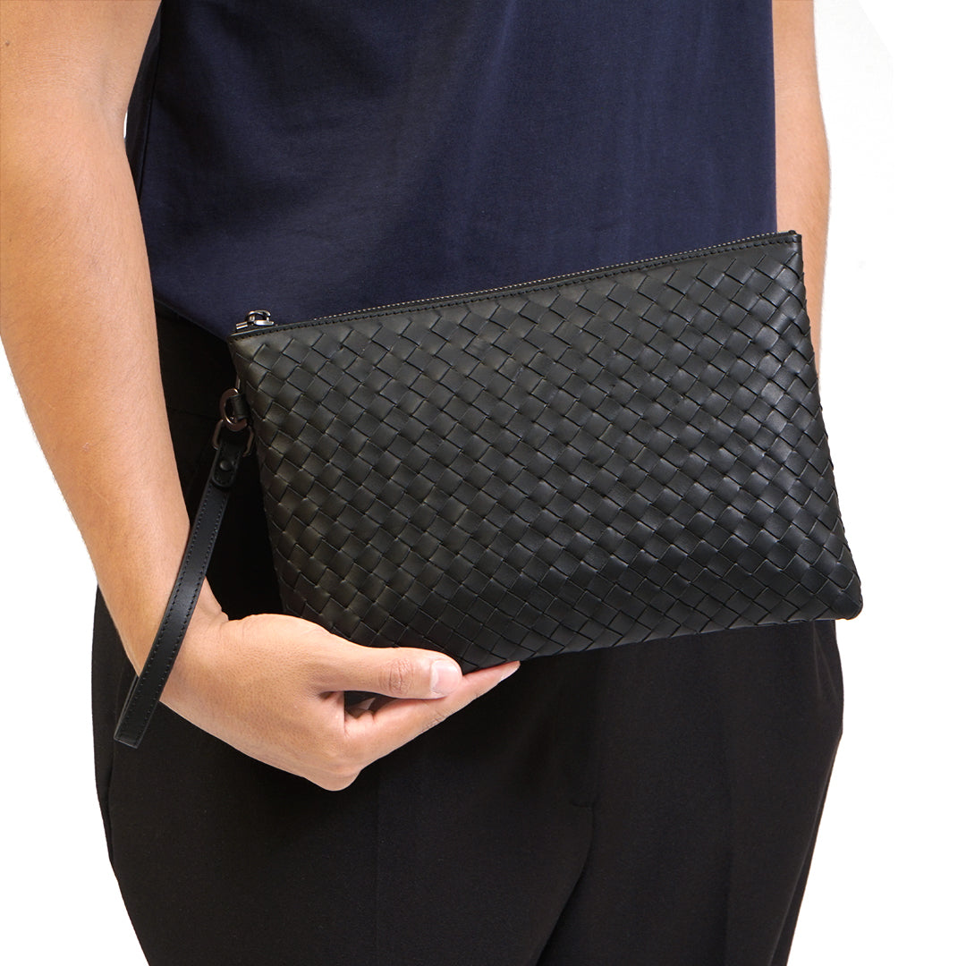 FOLX Intrecciato Classic Clutch