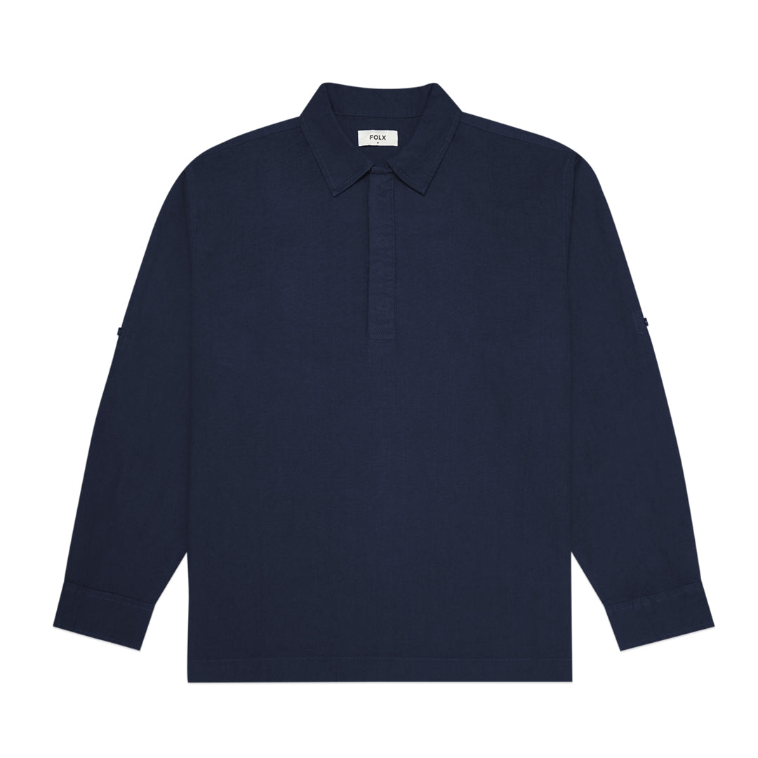 FOLX Relaxed Cotton Popover Long Sleeve Shirt