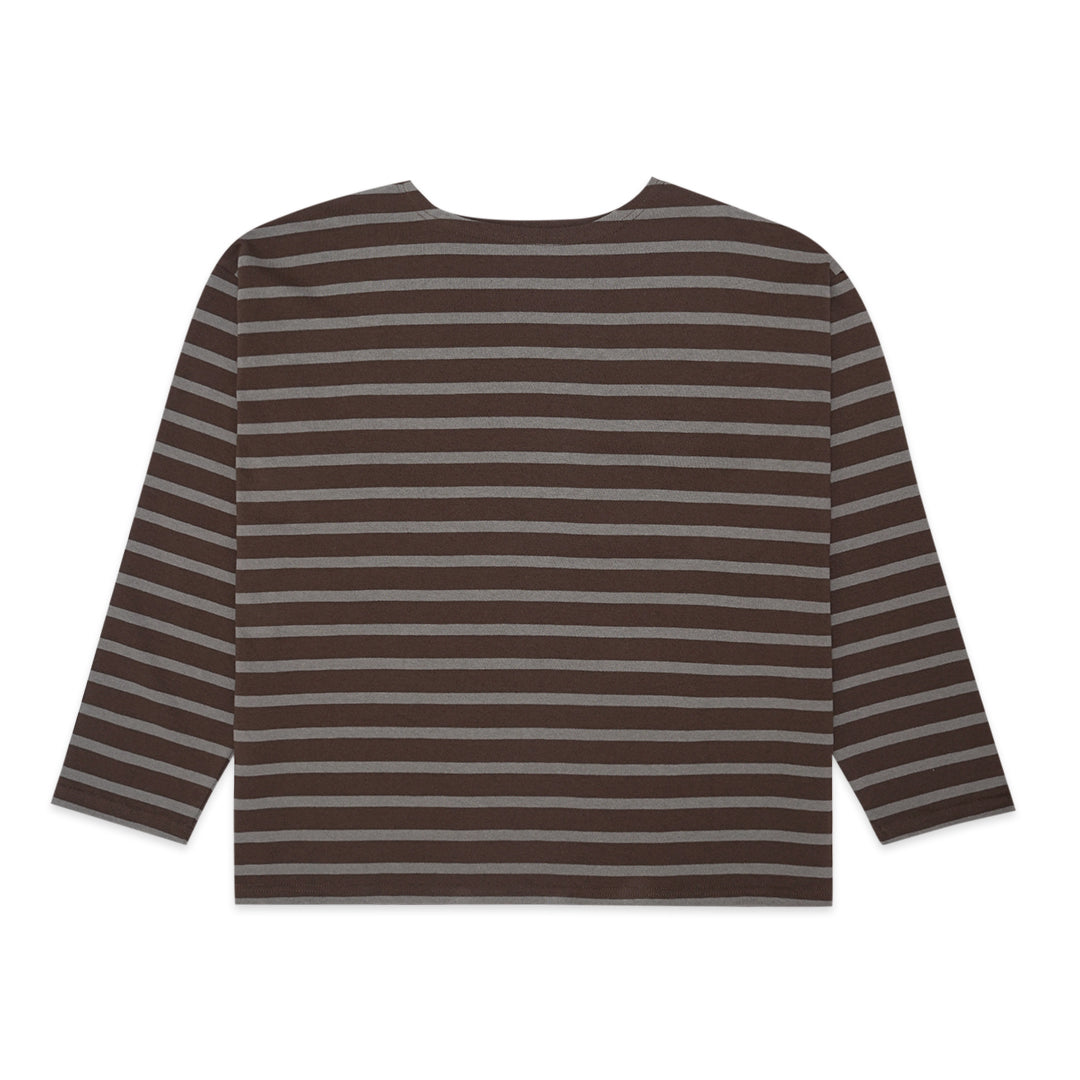 FOLX Boat Neck Striped Long Sleeve T-Shirt