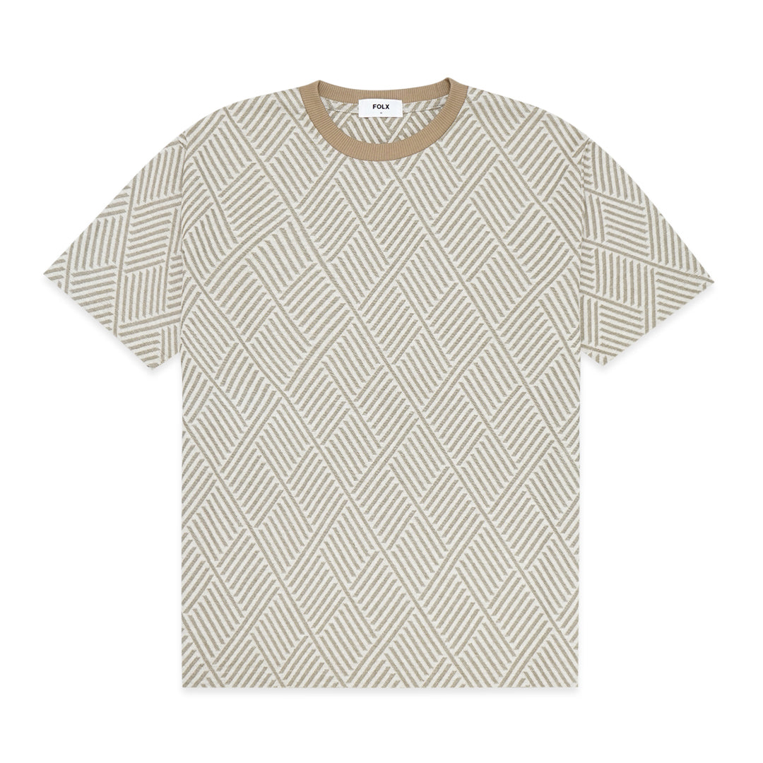FOLX Jacquard Diamond Slash Textured T-Shirt
