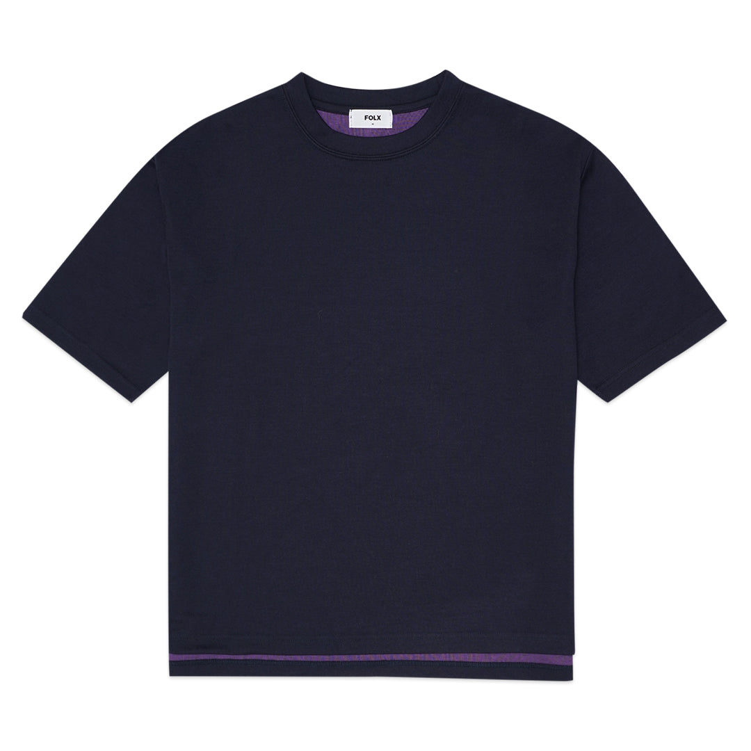 FOLX Double Jersey Contrasting Color T-Shirt