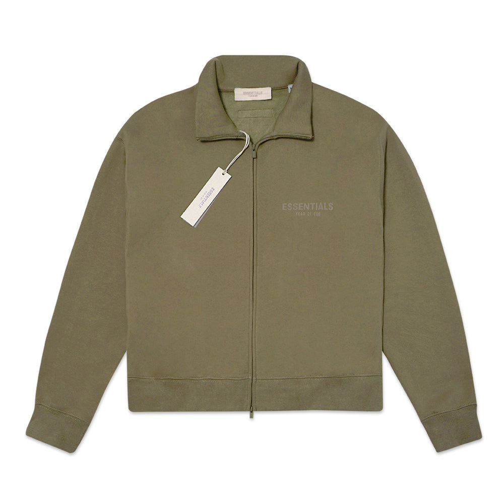 FOG Essentials Chest Solid Velvet Text Full-Zip Jacket