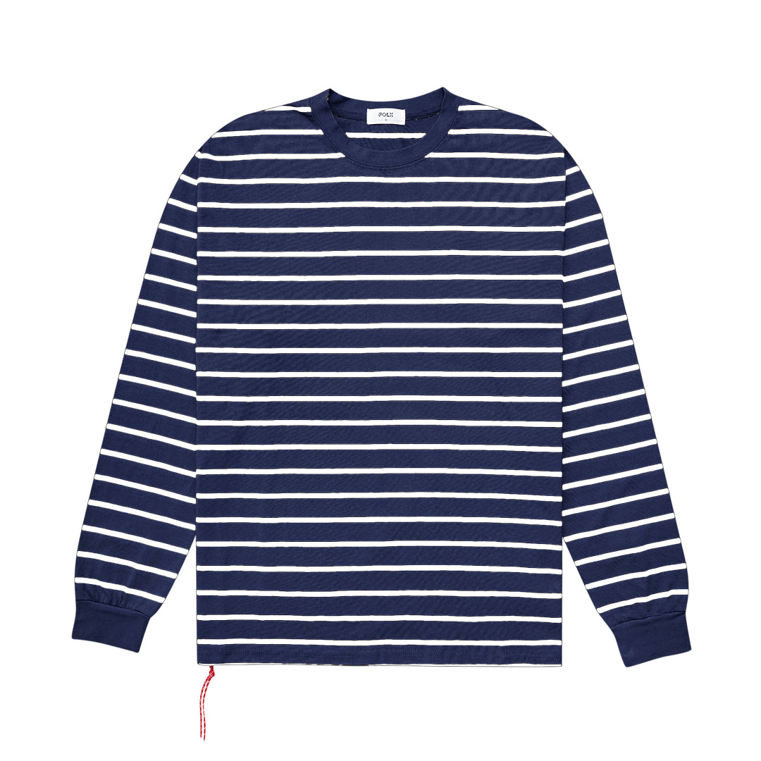 FOLX Red Rope Striped Long Sleeve Shirt