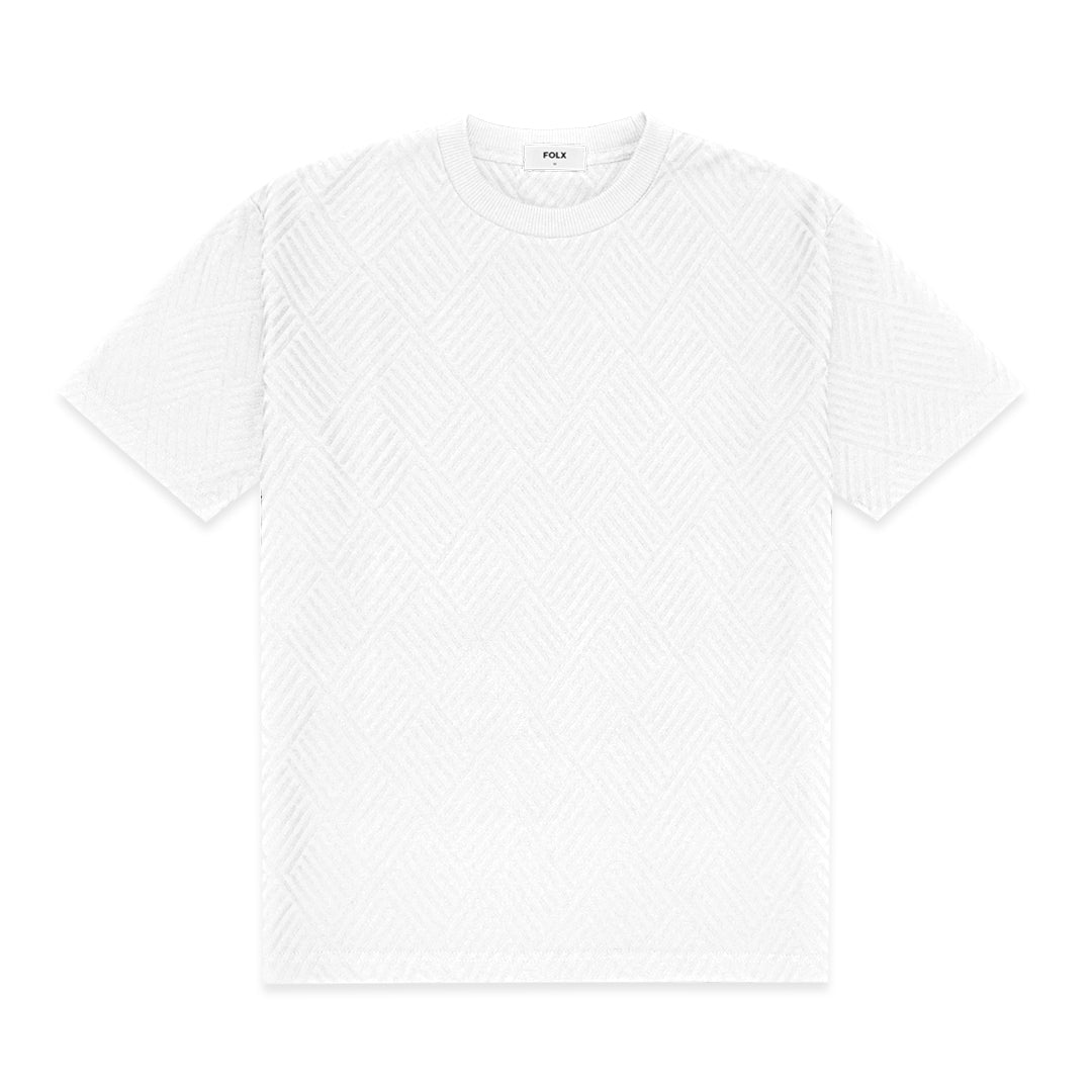 FOLX Jacquard Diamond Slash Textured T-Shirt