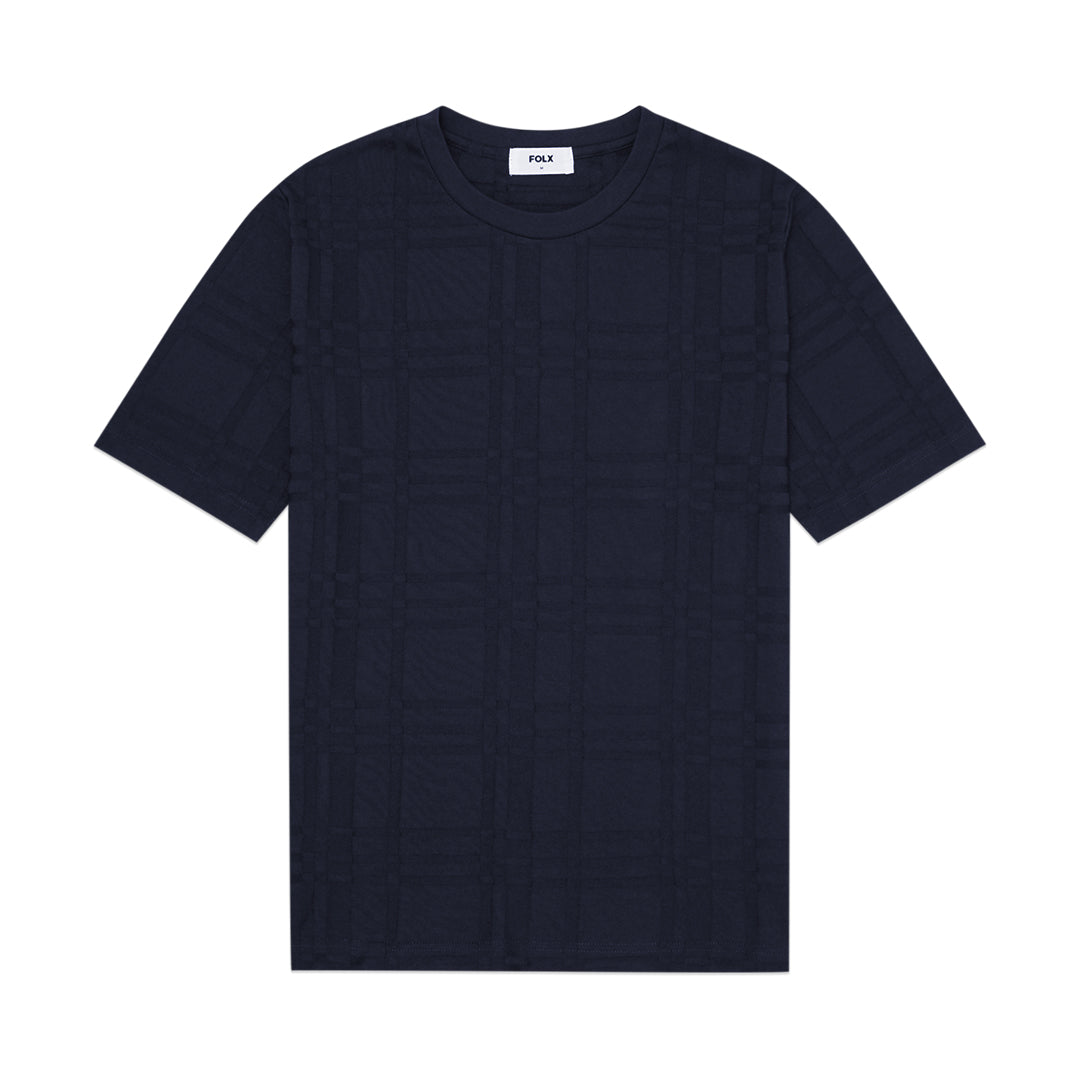 FOLX Geometric Square Textured T-Shirt