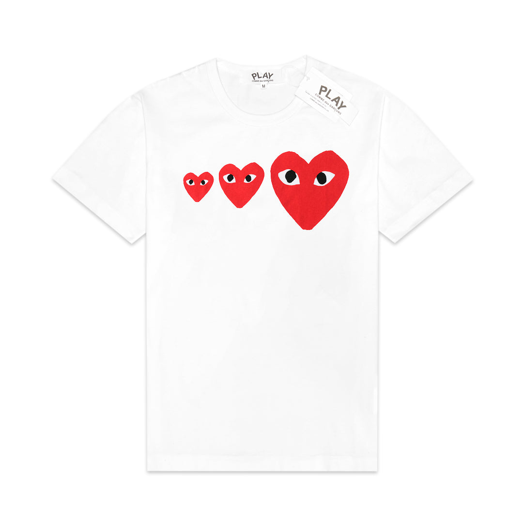 CDG Play Horizontal Hearts T-Shirt