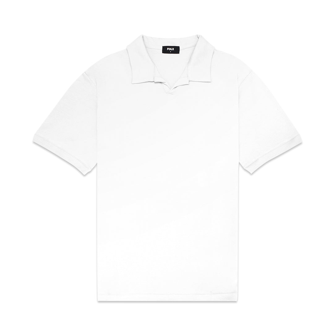 FOLX Open Collar Mercerised Cotton Polo Shirt