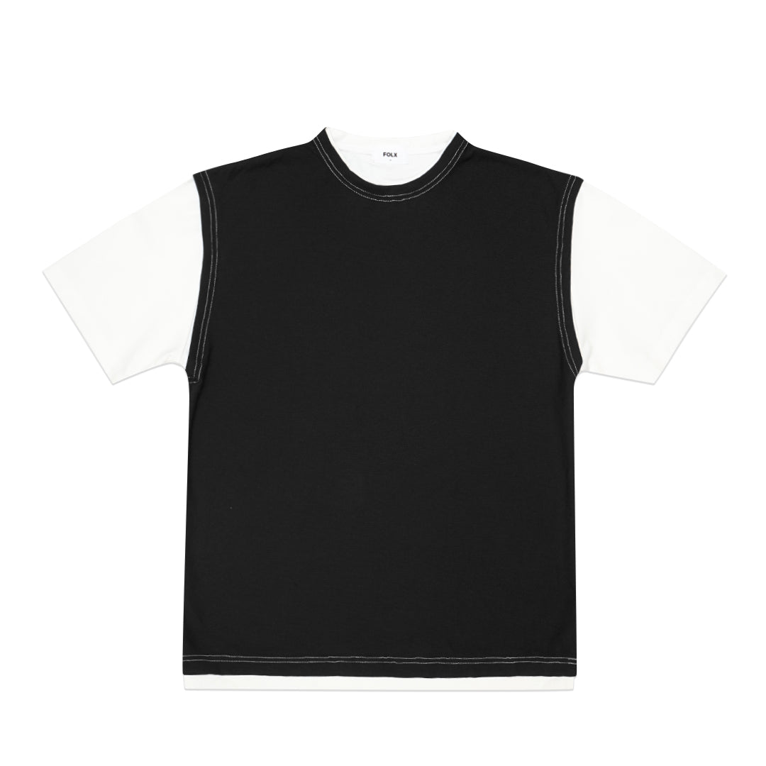 FOLX Faux Layered White Sleeve T-Shirt