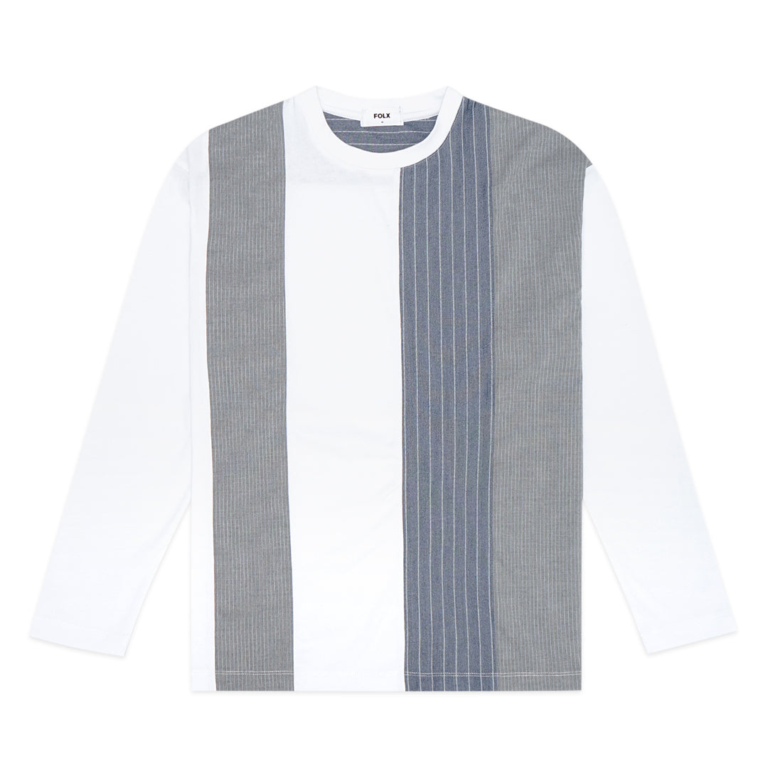 FOLX Vertical Patchwork Long Sleeve T-Shirt
