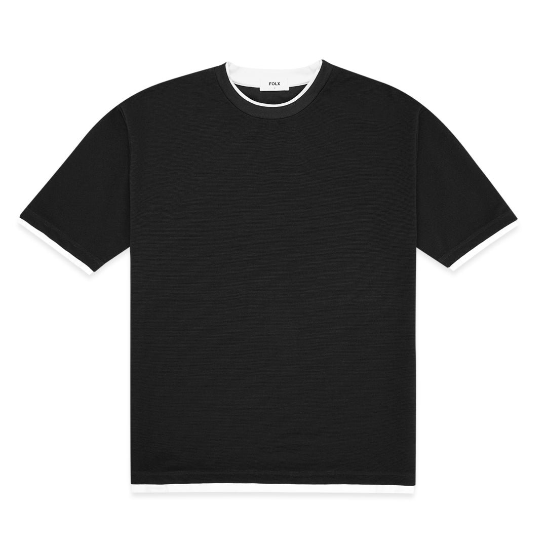 FOLX White Faux Layered Crewneck T-Shirt