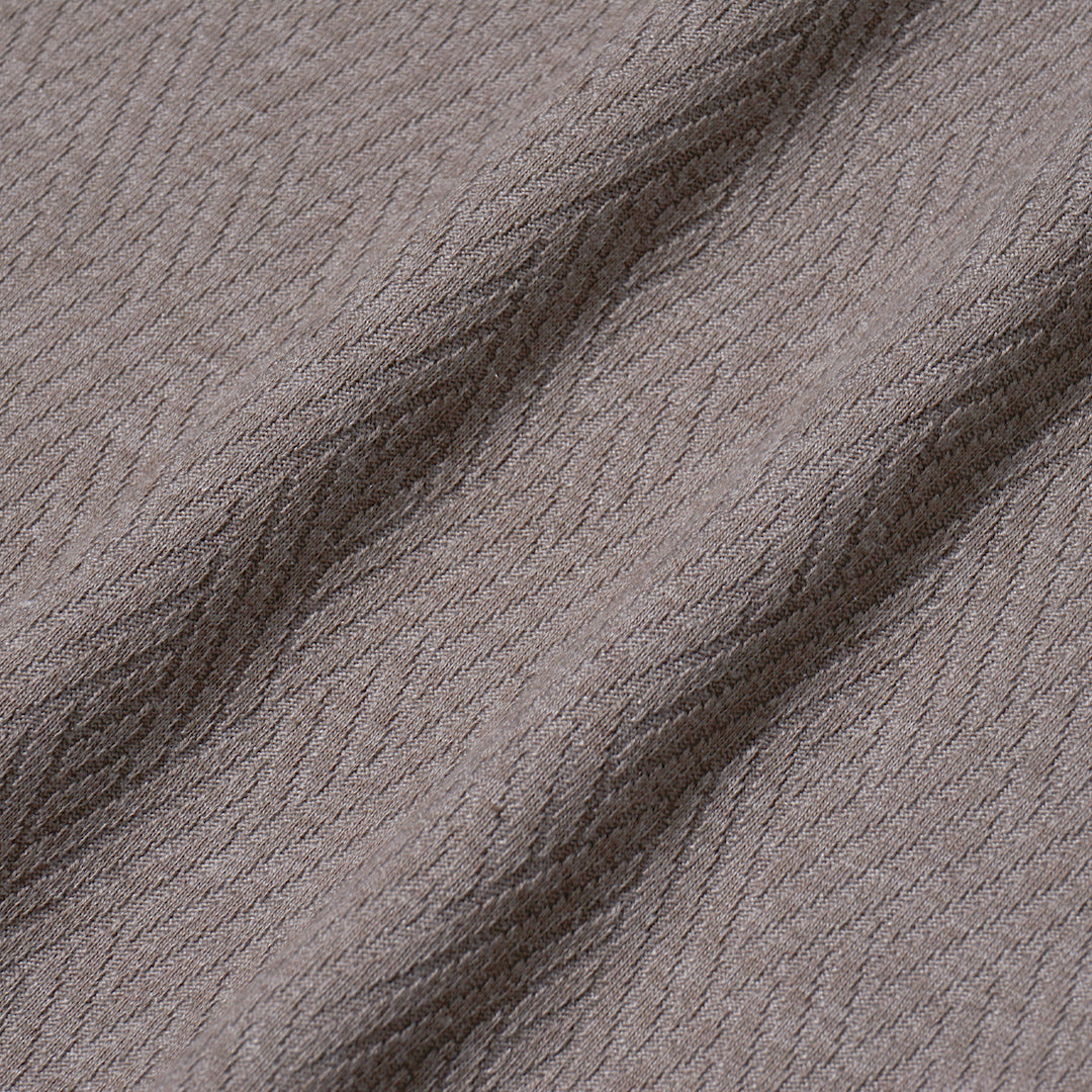 FOLX V-Neck Geometric Texture Long Sleeve T-Shirt