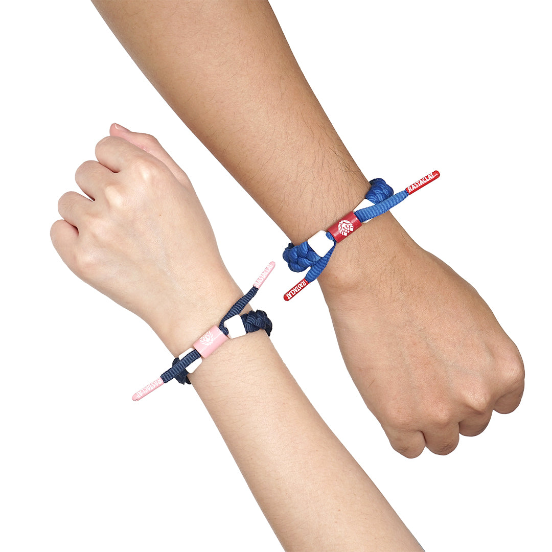 Rastaclat Blue Braided Couple Bracelet Set