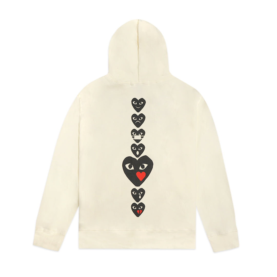 CDG Play Vertical Holiday Emoji Zip-Up Hoodie