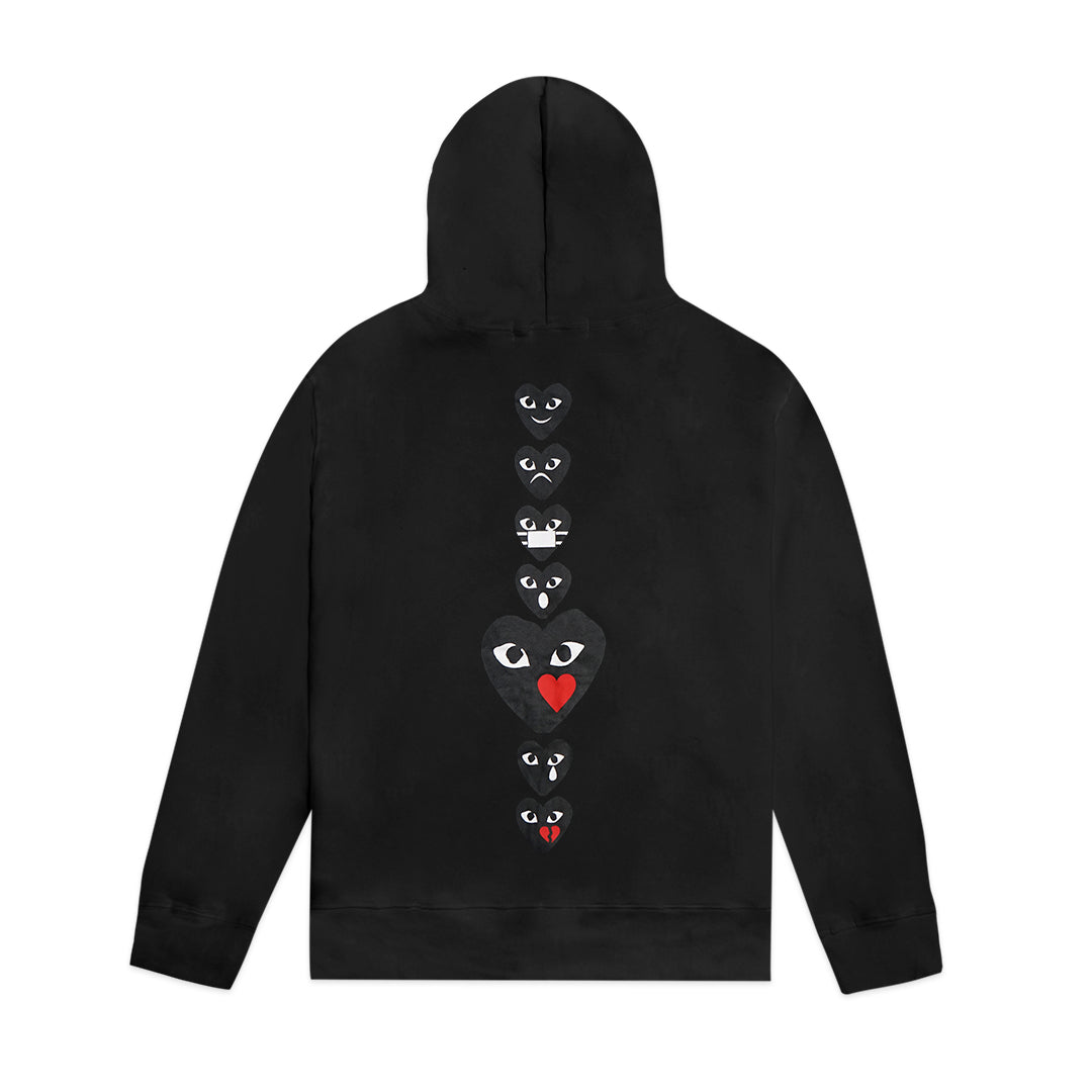 CDG Play Vertical Holiday Emoji Zip-Up Hoodie