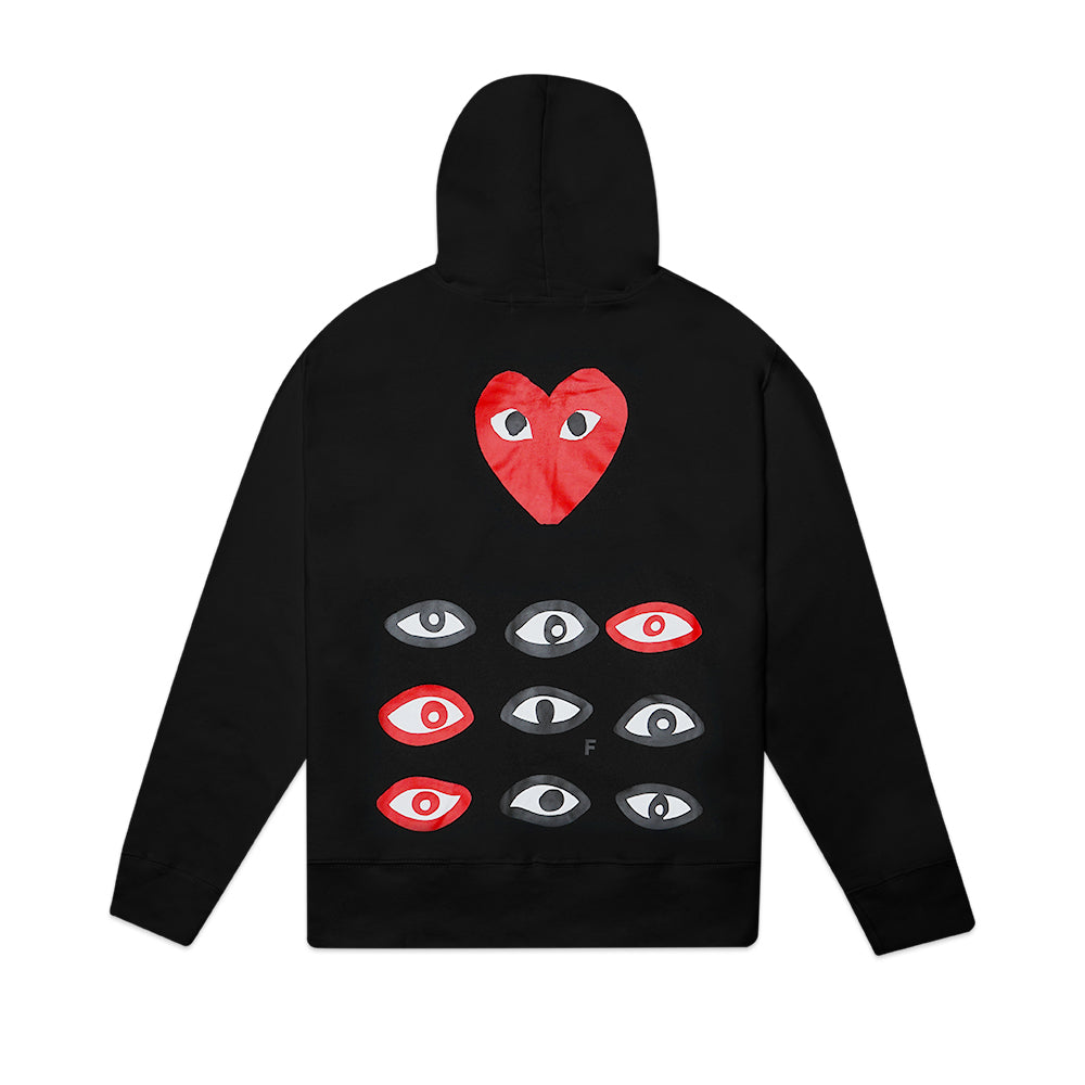 CDG Play Triple Texts Zip-Up Hoodie