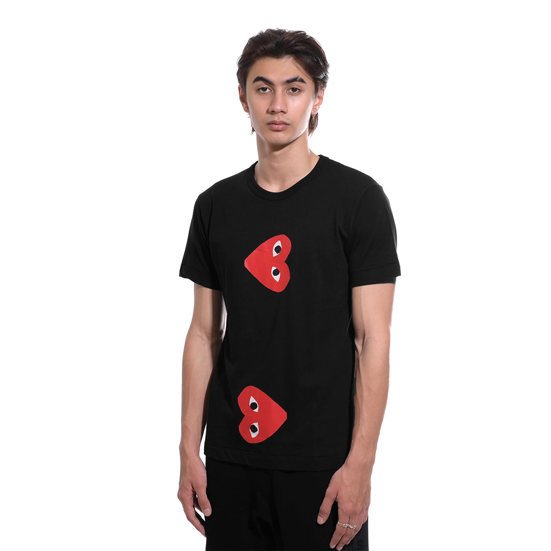 CDG Play Double Vertical Hearts T-Shirt