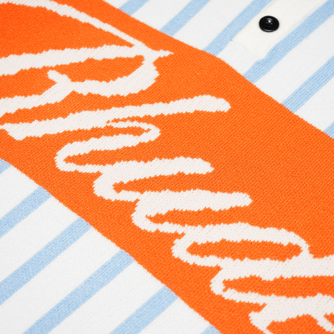 Rhude Amber Knit Rugby Long Polo Sweater