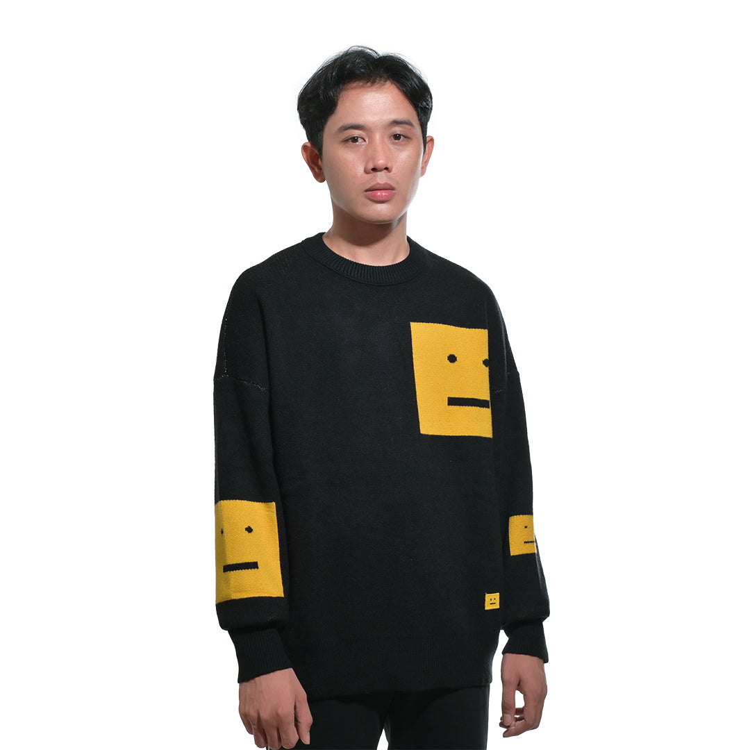 ASD Face Logo Jacquard Knit Sweater