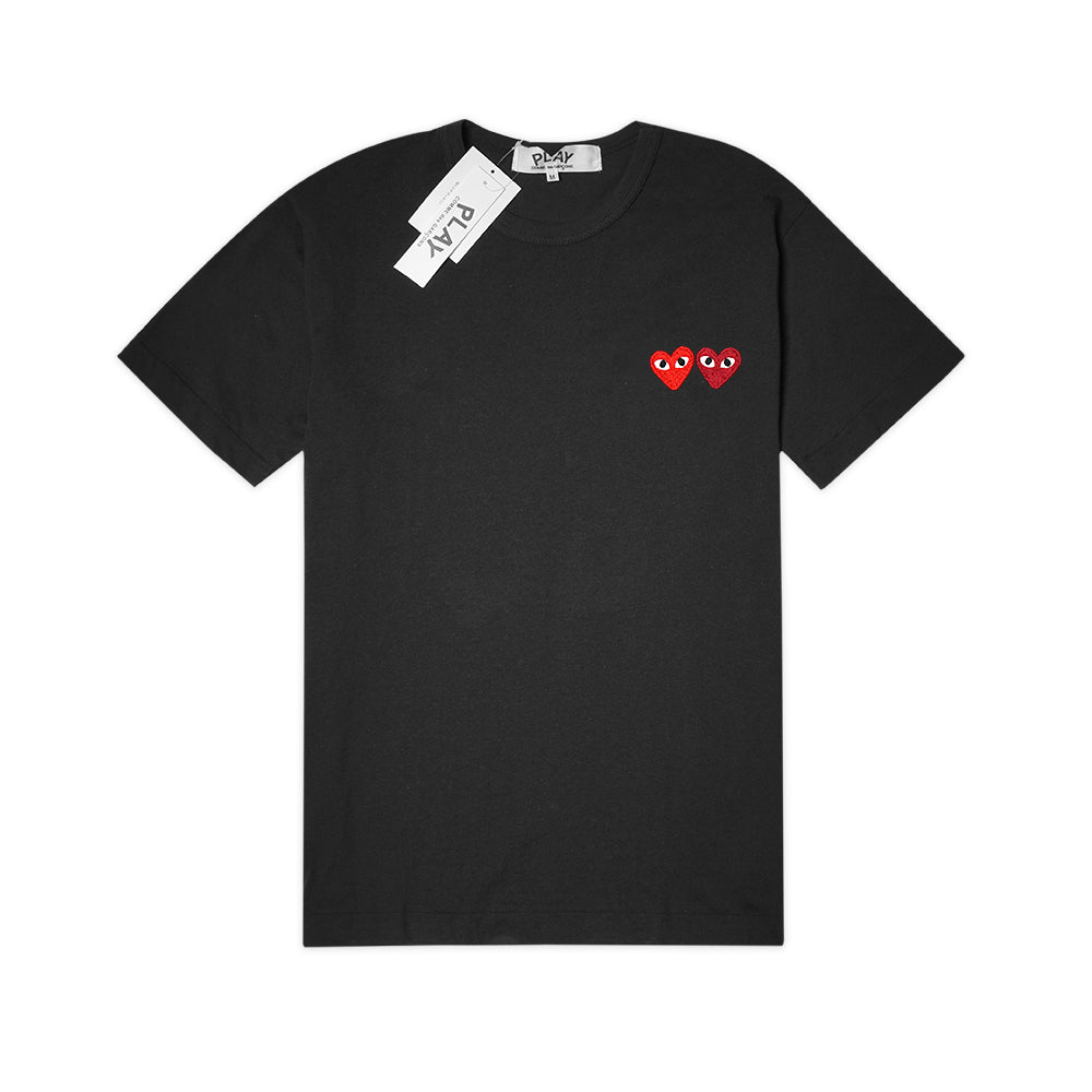 CDG Play Double Hearts Patch T-Shirt