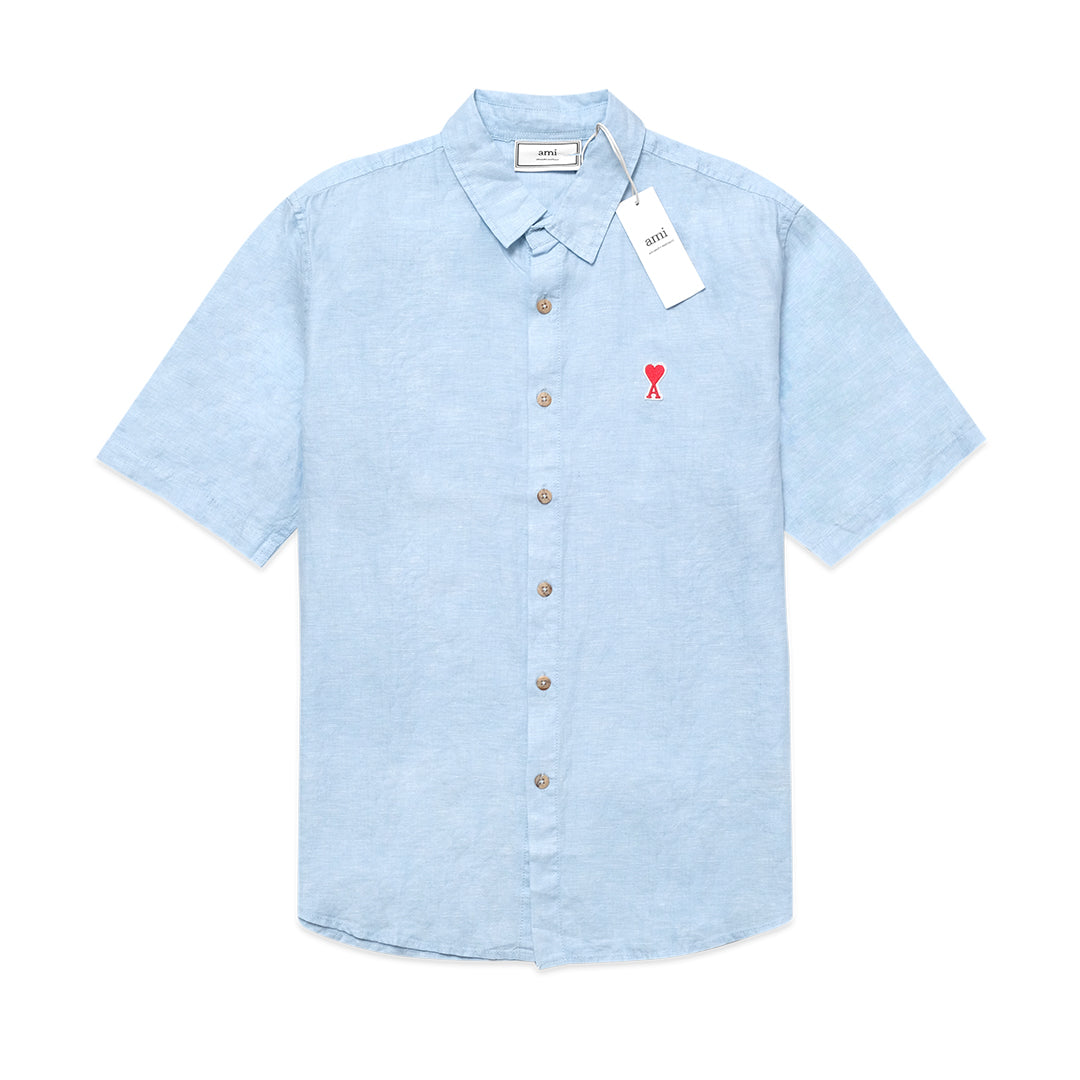 4M1 Linen Blend Short Sleeve Shirt