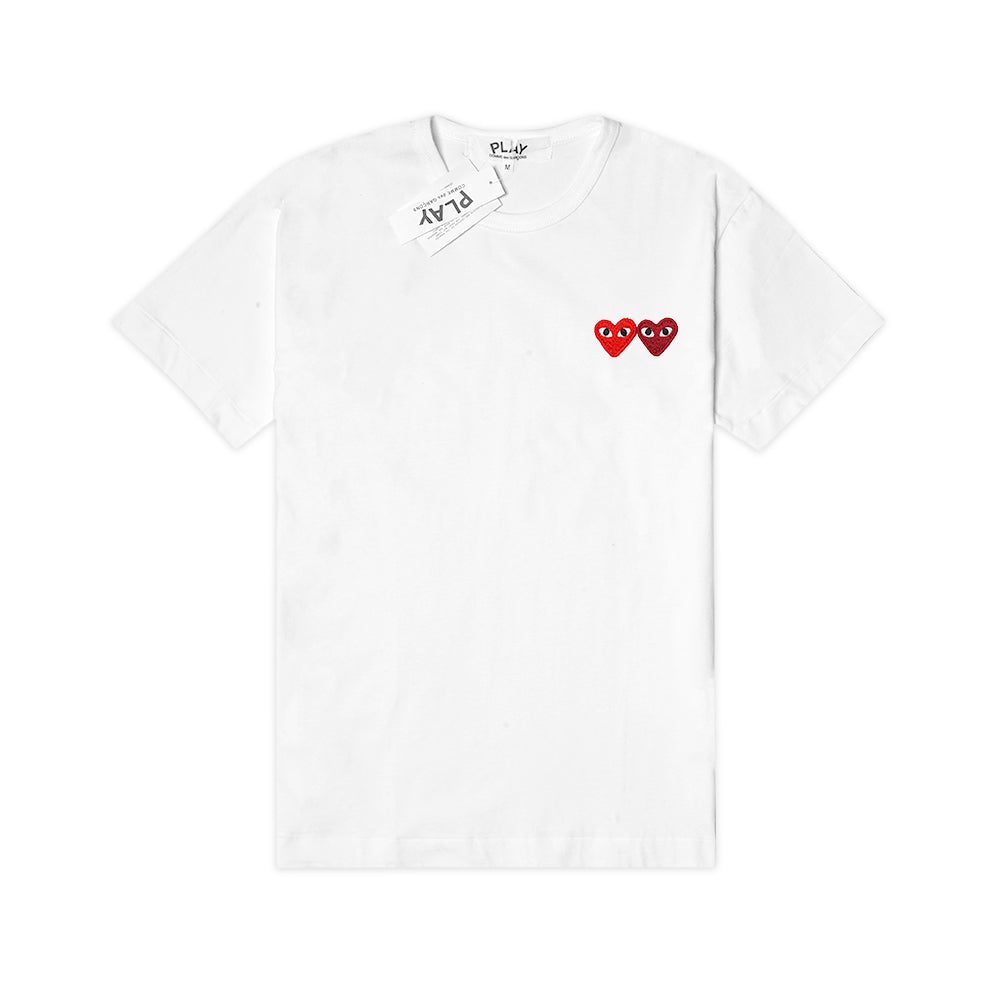 CDG Play Double Hearts Patch T-Shirt