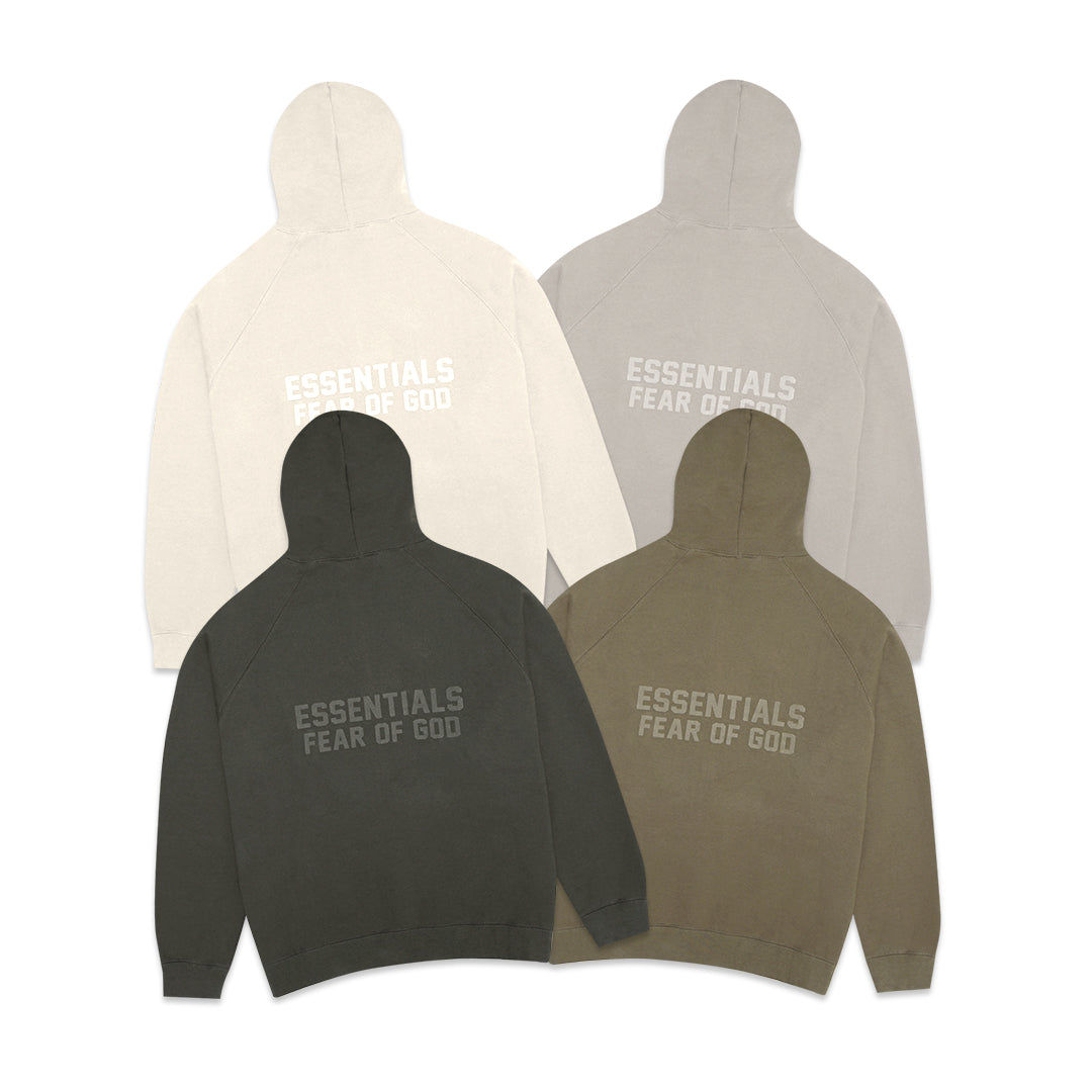 FOG Essentials Back Solid Velvet Text Zip-Up Hoodie