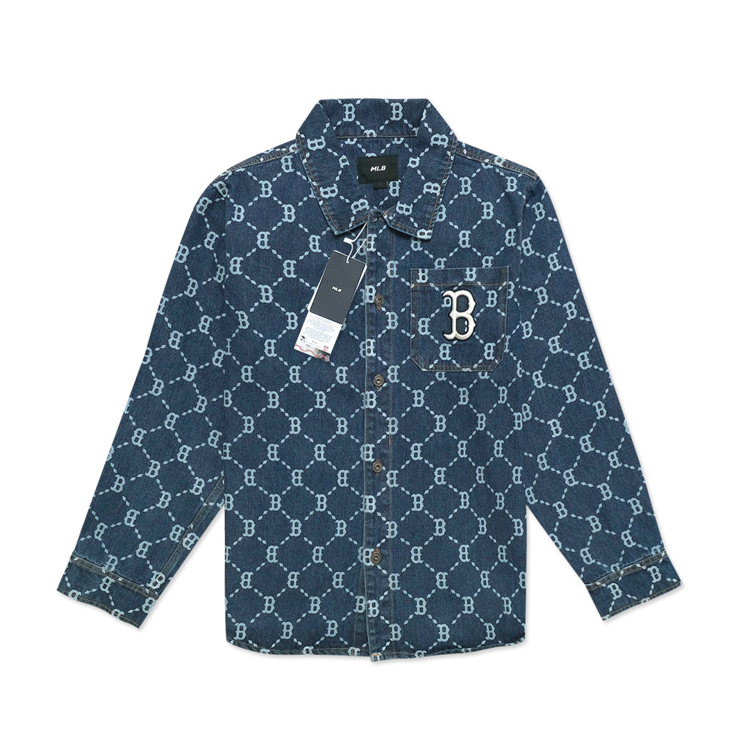 M7B Monogram Denim Long Sleeve Shirt