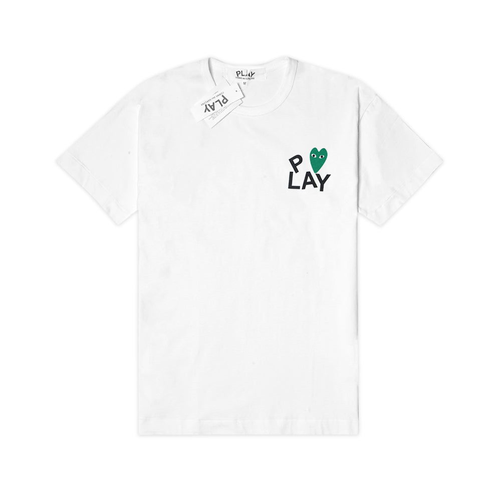 CDG Play Heart Text T-Shirt