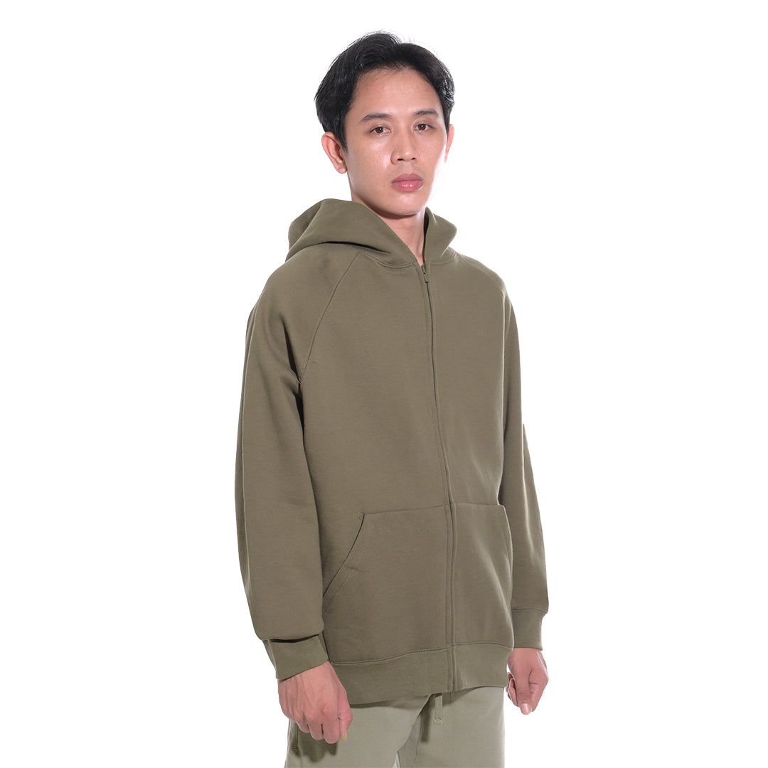 FOG Essentials Back Solid Velvet Text Zip-Up Hoodie