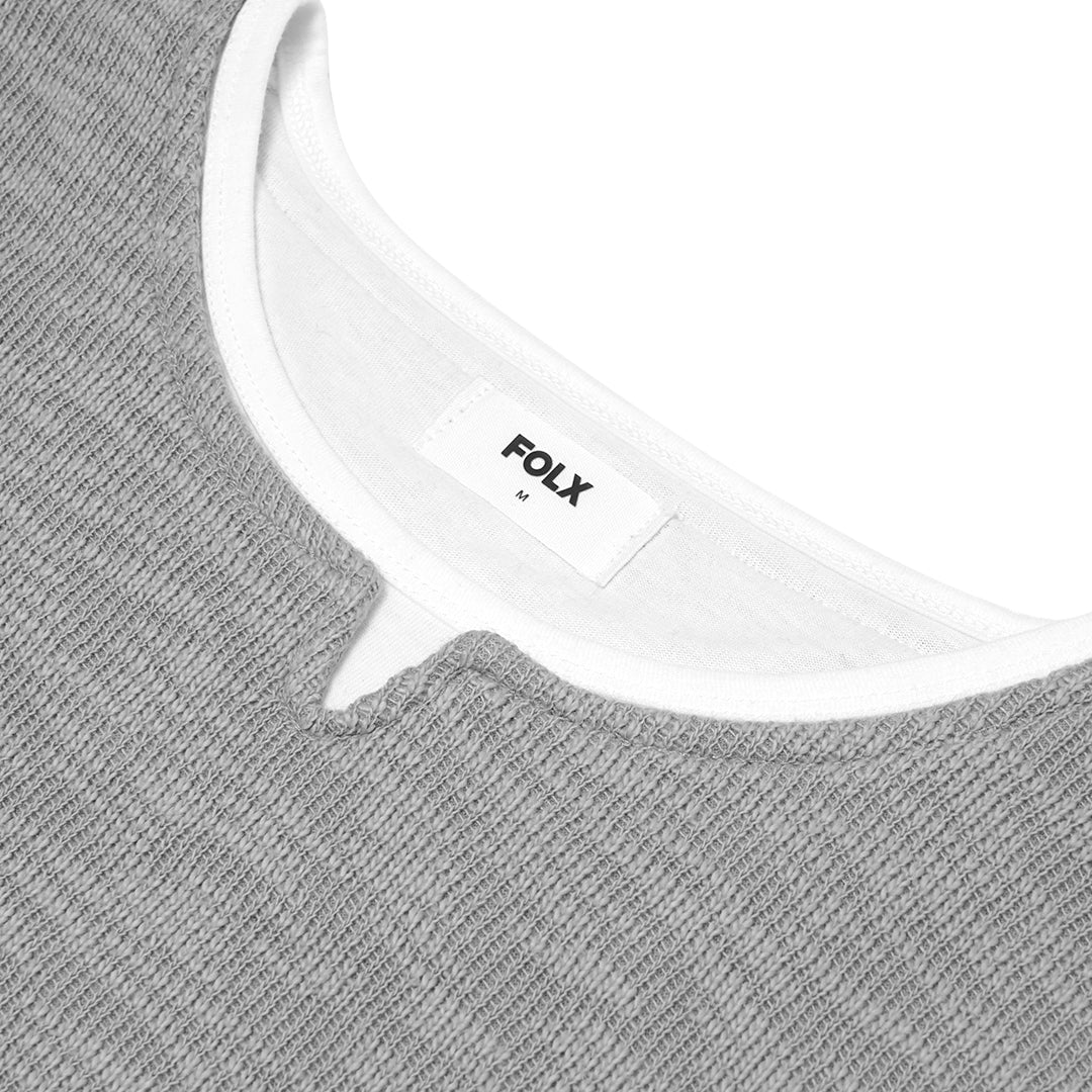 FOLX U Collar Faux Layered T-Shirt