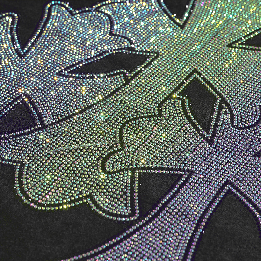 Chrome Hearts Iridescent Cross Beads Washed T-Shirt