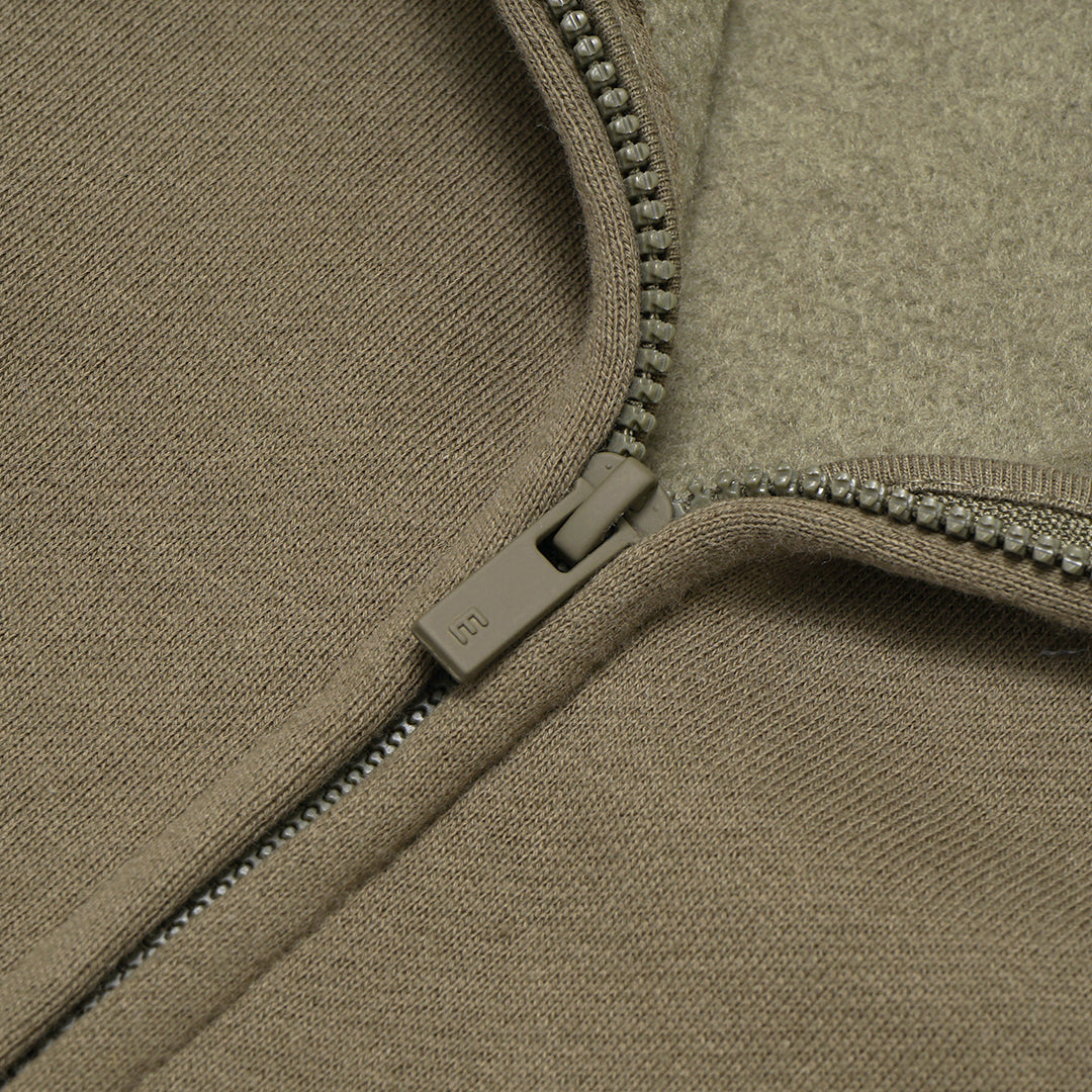 FOG Essentials Back Solid Velvet Text Zip-Up Hoodie