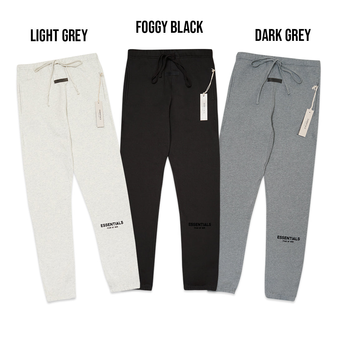 FOG Essentials Black Velvet Text Jogger Pants