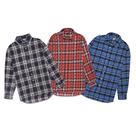 CHR All-Over Cross Flannel Long Sleeve Shirt
