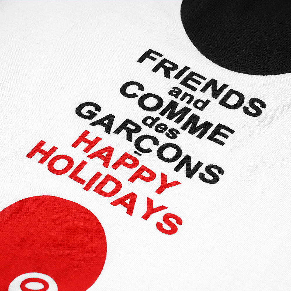 CDG X Stussy Happy Holidays T-Shirt White
