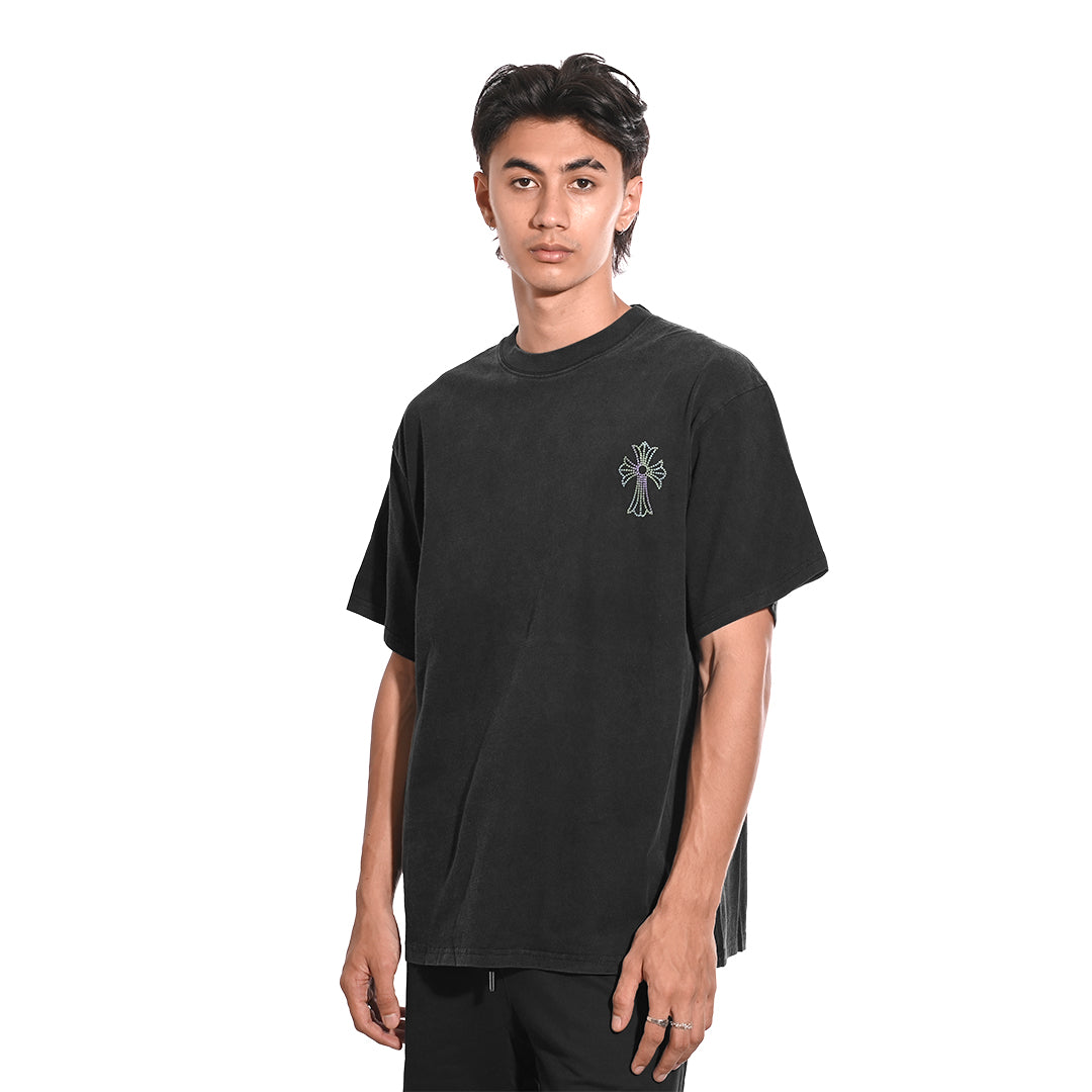 Chrome Hearts Iridescent Cross Beads Washed T-Shirt