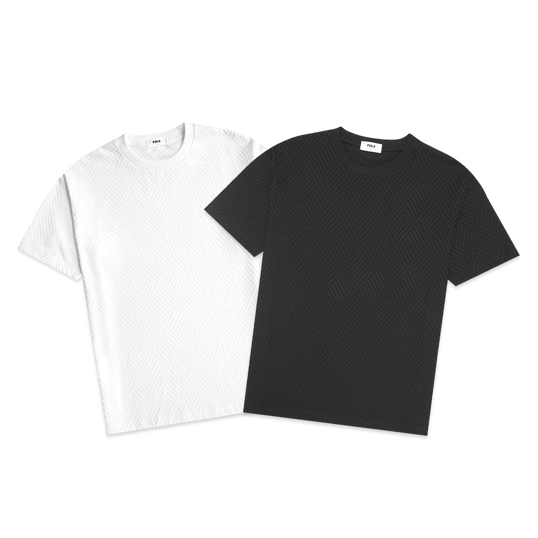 FOLX Textured Geometric T-Shirt