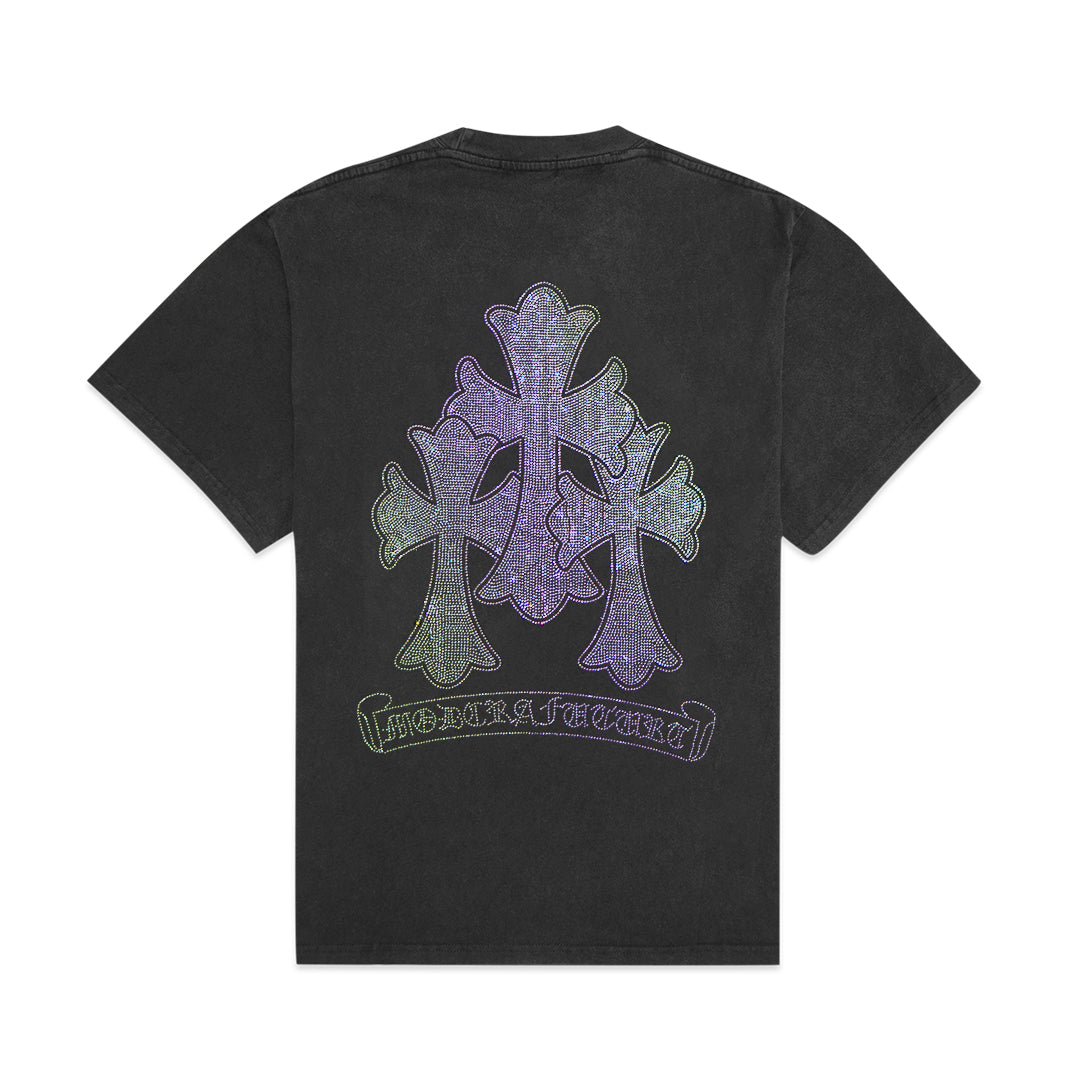 Chrome Hearts Iridescent Cross Beads Washed T-Shirt