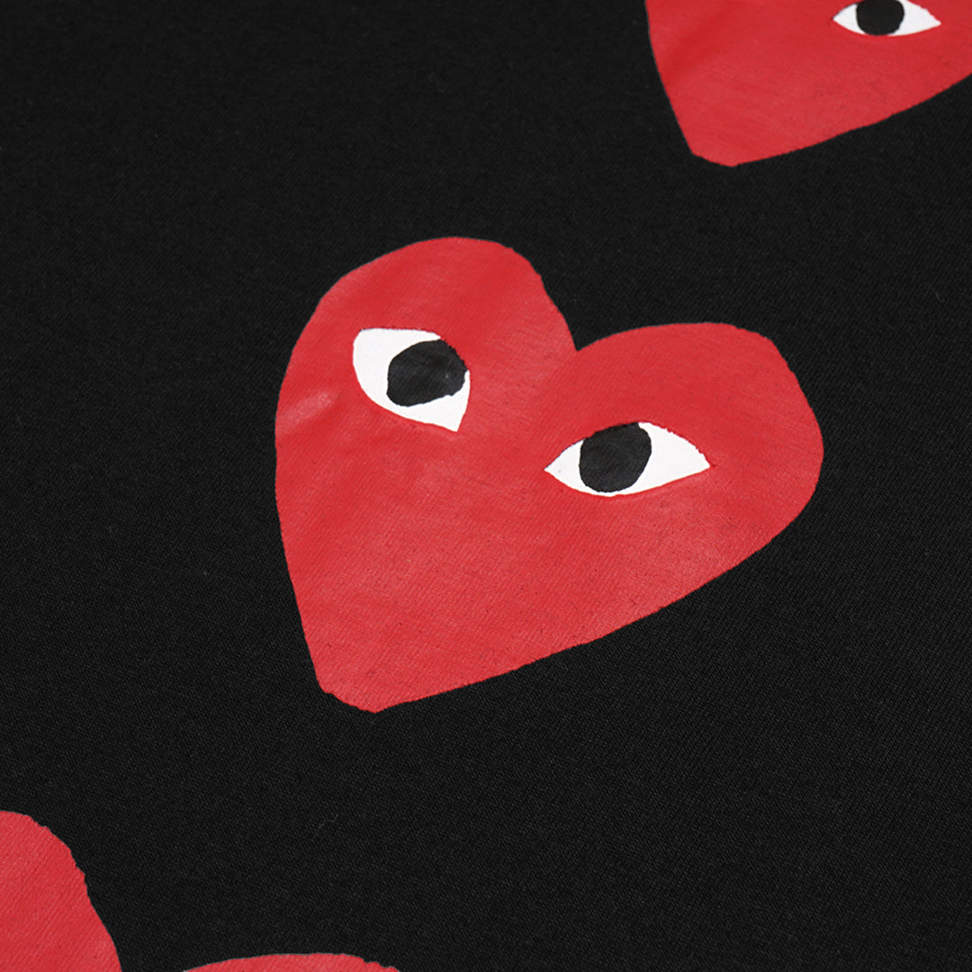 CDG Play Four Vertical Hearts T-Shirt