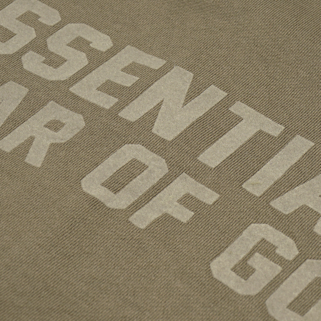 FOG Essentials Back Solid Velvet Text Zip-Up Hoodie