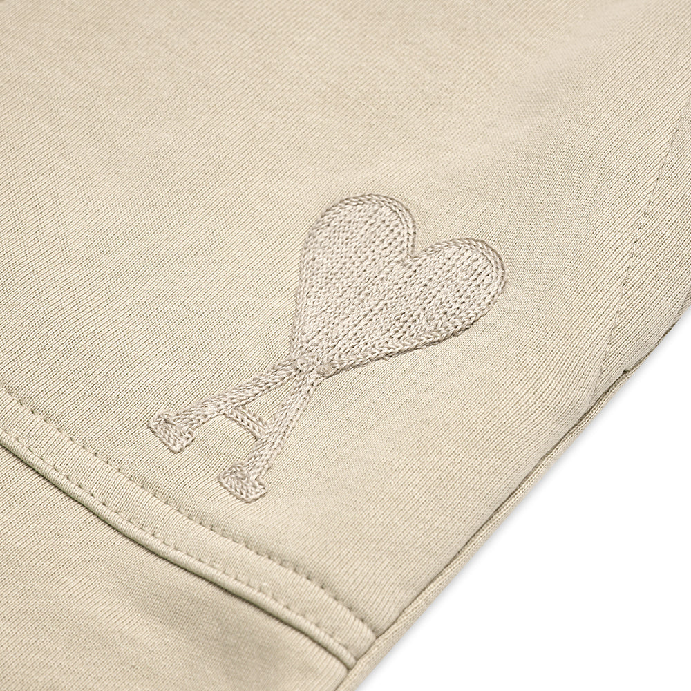 4M1 Solid Heart Logo Shorts Beige